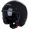 A-Pro Casco Moto Jet Cafe Racer Omologato ECE 22-06 Visiera Parasole scooter Nero XS