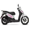 Generico Kit adesivi Compatibili con Piaggio Liberty 125 ABS decal grafica completa carene laterali ruote cerchi scegli colore -KIT D- Cod. 2063 (046 Rosa Fluo)