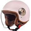 GAORUTOCasco integrale Brain - Casco DOT/ECE per moto retrò, Cruiser, Chopper, Scooter, Crash Jet semiguscio uomo Donna G,54~61CM