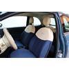 Italfodere Coprisedili Auto Compatibili con Fiat 500 - Fodere Complete Blu/Panna (Posteriore Intero (2 Poggiatesta Solo Anteriori))
