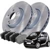 kW&HP KIT DISCHI E PASTIGLIE FRENO FRENI FRENANTE ANTERIORI DX/SX PER SMART FORTWO 451 2007>