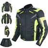 A-Pro Giacca Tessuto Moto Protezioni CE Manica Staccabile Gilet Termico giallo fluo M