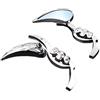 BHYShop Specchietto retrovisore retrovisore a goccia con teschio per motocicletta su ordinazione (cromato)