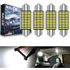 NATGIC 42mm (1,72'') C5W Lampadine LED CanBus senza Errori 211 212 211-2 212-2 214-2 560 Lampadine LED 33-3014-SMD per Luci Interne Auto Luci Mappa Luci di Cortesia - Xenon Bianco 12V (4 Pezzi)