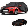 generico Telo copriauto esterni Compatibile con Audi A1 Sportback 2019-2026,antivento,antipioggia,antineve,antisole impermeabile,protezione per tutte le stagioni (black orange)