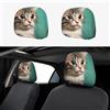 GaxfjRu A Curious Cat - Set di 2 copri poggiatesta per auto, antiscivolo, in tessuto elastico, accessori per tutte le stagioni