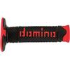 MES Domino COPPIA MANOPOLE IN GOMMA BICOLORE NERO/ROSSO DSH (DOMINO SOFT HAND) PER MOTO OFF ROAD CROSS/ENDURO Lunghezza: 120 mm Accessori: 97.5595.04-00