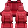 CJJNFDC Set Coprisedili Auto, per VW Golf 5 6 7 8 GTE GTI GTD Clubsport Clubsport45 Variant Alltrack Anteriori impermeabile antiscivolo Copri-sedile,C-Red