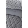 Top Car Athens TopCar Athens | Coprisedili Auto Set 1+1 | Design RHOMBUS in Ecopelle e Materiale Sintetico | Compatibili con Smart Fortwo 451 | Colore: Grigio
