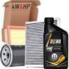 kW&HP KIT TAGLIANDO 3 FILTRI + 3 LITRI LT OLIO CONSIGLIATO K-PURE EN 5W40 PER ALFA MITO 1.4, 500 PANDA 169 312 GRANDE PUNTO, MUSA, YPSILON 1.2 1.4 BENZINA