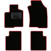 QUEMAR Tappetini Auto compatibili con Lancia Ypsilon 5 porte dal 2011 anche Hybrid/Kit Tappeti Moquette e Gomma su Misura (Set 2 Ant +2 Post)/Ricami e Colori Personalizzati (Bordo Rosso, 0 Ricami)