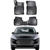 Rizline Passgenau 3D Fussmatten Auto Kompatibel mit Ford Kuga 3 ab 2020 (Nicht geeignet für Hybrid Kuga 3) Auto Zubehör 1. Und 2. Reihe Gummimatten Autos TPE Allwetter Geruchlos Rutschfest Schwarz