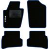 QUEMAR Tappetini Auto compatibili con Polo V 2009-2017 (6R - 6C) / Kit Tappeti Moquette e Gomma su Misura (Set 2 Anteriori + 2 Posteriori) / Ricami e Colori Personalizzati (1 Ricamo, Bordo Blu)