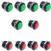 Oiyagai 10 Pezzi Interruttore a Pulsante Momentaneo Mini 2 Colori, SPST, AC250V/3A, AC125V/6A, Rosso, Verde, R13-507