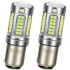 Ruiandsion 2pcs BAZ15D lampadine LED AC10-30V 12V S25 P21/4W bianco per la luce di marcia diurna DRL di sostegno inverso del freno dell'indicatore laterale dell'automobile