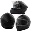A-Pro Casco Integrale Moto Scooter Touring Visiera Interna Parasole Viaggio Nero M