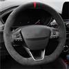 SAIBOL Coprivolanti Auto Per Ford Per Focus ST ST-Line 2019-2020 Fiesta ST ST-Line 2018-2019 Coprivolante Per Auto Personalizzato Intrecciato In Vera Pelle Scamosciata Coprivolante (Colore : Style 8)