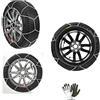#LICA1 CATENE DA NEVE 205/55-19 SPESSORE CERCHIO 19 (21) COPPIA DI CATENA PER AUTO MAGLIA COMPATTA 9MM LAMPA PER PNEUMATICI GOMME RUOTE EMERGENZA STRADALE AUTOVETTURE OMOLOGATE TUV AUSTRIA