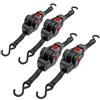 Wiltec Cinghia di ancoraggio a cricchetto 4 cinghie di fissaggio 100 daN 0,2 m 1,8 m PES
