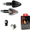 MOTO SPORT MONDO COMPATIBILE CON HONDA FMX 650 COPPIA DI FRECCE A LAMPADINA 21W PER MOTO OMOLOGATE FOCAL LAMPA 90065 INDICATORE UNIVERSALE NERO LENTE BIANCA LUCE ARANCIO