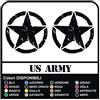 Grafic 3 Adesivi STELLA US ARMY cm 10x10 stella militare 4X4 (NERO OPACO)