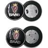 Forten Kingdom Set di 2 distintivi rotondi in plastica Griffin adatti per SAAB 93 9-3 95 9-5 2003-2010 auto cofano anteriore e bagagliaio posteriore distintivo emblema adesivo 12844161 1278587 (nero)