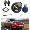 D'ANGELO 1988 Kit Ruotino di Scorta 16 compatibile con Kia Ceed/Ceed Sportwagon con Cric, Chiave, Guanti e Sacca