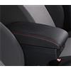 RZCREW Bracciolo Centrale Compatibile con Fiat per Doblo Scatola Portaoggetti per Console Centrale Auto Scatola Bracciolo con Set di Montaggio Scatola Bracciolo Porta Telefono(Black Red)