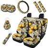 Kuiaobaty Set completo di coprisedili per auto, motivo fiori di limone, accessori per auto, universali, adatti alla maggior parte dei veicoli, confezione da 10 pezzi
