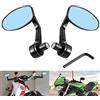 KATUR Specchietto retrovisore per Motociclo Nero 7/8 Pollici 22MM Lega di Alluminio Forma Circolare Rotonda Manubrio Universale per Moto Specchietti retrovisori per Y amaha H Onda T riumph D ucati
