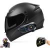 Frcychri Bluetooth Casco Modulare Per Moto Con Luce Di Coda, Casco Da Moto A Doppia Visiera Integrale Omologato DOT/ECE, Casco Da Moto Flip-Up, Adatto A Uomini E Donne Adulti F,X-Large