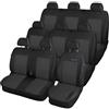 Mossa Coprisedili su Misura compatibili con Ford Transit Custom I Van (2012-2023) 9 posti (1+2, 6x1) - Fodere sedili Auto - Set coprisedili Auto E1