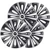 SIMONI RACING MUL/15SB, Set 4 Copricerchi universali Multi Silver Black da 15 Pollici, Copriruota Auto Grigio e Nero