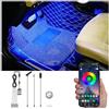 QAUBEN Auto Footwell luci dell'atmosfera interna, kit di illuminazione ambientale multicolore RGB per auto, sincronizzazione musicale attiva in modalità fai da te, controllo APP DC 12V