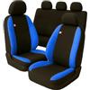 Susy Shop Coprisedili Auto Compatibili Per Yaris, Set Fodere Anteriori Posteriori,Schienale Posteriore Diviso 60 e 40, Lavorazione MADE IN ITALY (Nero/Blu Royal)