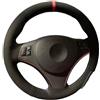 Mcrnwbip Coprivolante Auto Per BMW E81 E82 E84 E87 E88 E90 E91 E92 E93 335i 2005-2013 Coprivolante In Morbida Pelle Scamosciata Copri Volante(Red Thread)
