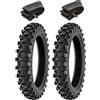 Fusaro Moto EMA12MEG 2 Gomme Copertoni Pneumatici + 2 Camere Moto Mini Cross 80/100-12 2.75-12 Tassellati Minimoto Minicross
