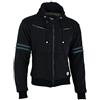 Texpeed Giacca da moto con cappuccio da uomo - Felpa protettiva in Aramid con protezione (EN 1621-1) - Grigio Nero 6XL