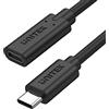UNITEK C14086BK-1.5M Cavo di prolunga USB-C con 4K a 60Hz, 100W di potenza e 10Gbps di dati (USB 3.2 Gen2), lunghezza: 1,5 m, colore nero