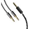 Linkidea Cavo audio di aggiornamento compatibile con Hifiman Sundara, Ananda, HE400SE, HE4XX, HE-400i, AH-D600 AH-D7200 6N OCC 4,4 mm a doppio cavo AUX di ricambio da 3,5 mm (nero 4,9 piedi/1,5 m)
