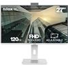 Nilox NXM27RWEB02W Monitor Business 27'' IPS Full HD 120 Hz (Bianco), Webcam FHD Integrata, Regolabile, Connessioni HDMI/DP/VGA