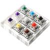 YMDK 9 Tasti Gateron Verde Chiaro Bianco Grigio Trasparente Zealio Viola Interruttori Strumento di Test Albero Tester Interruttore