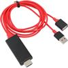 Annadue Cavo Adattatore da USB A HDMI, Cavo HDTV DDR HDMI1.4 1Gbit 1080P, Adattatore USB Tipo A Maschio Femmina HDMI Maschio per IOS, per Android (rosso)
