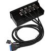 ciciglow Hub Pannello Frontale USB 3.0 da 5,25 Pollici, 4 Porte Scheda di Espansione per Computer da Pannello a 19 Pin da 5 Gbps con 2 Porte USB 3.0 e 2 Porte USB 2.0 per 11 10 8.1