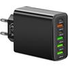 Generico Blocco caricatore da muro USB, ricarica rapida con presa a muro USB | Caricatore multiporta portatile2 PD tipo C + 4 porte, Adattatore da con ricarica rapida, presa da