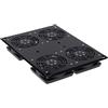 Techly Professional 106435 Gruppo di 4 Ventole a Soffitto per Rack 19 NetRack Nero