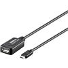 Renkforce Cavo USB 2.0 USB-C®, Presa USB-A 10.00 m, Nero Attivo con amplificazione del Segnale, Spina Dorata