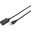 Digitus Cavo USB USB 2.0 Spina USB-A, Presa USB-A 5.00 m Nero Attivo con amplificazione del segnale DA-70130-4