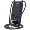 FMPCUON Cordino per Cellulare per Google Pixel 9/9 Pro con Porta Carte con Collana Regolabile Tracolla Silicone Liquido Case Custodia Cover,Nero