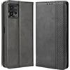DESSEN Cover per Motorola Moto G72, Wallet Style PU Leather Shell, Custodia a Libro Flip Smart Magnetica con Appoggio e Porta Carte di Credito. Nero